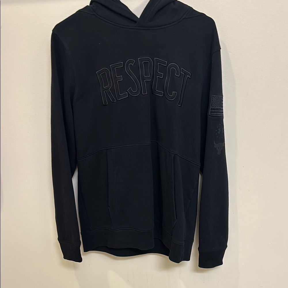 Black Hoodie with 'Respect' Design